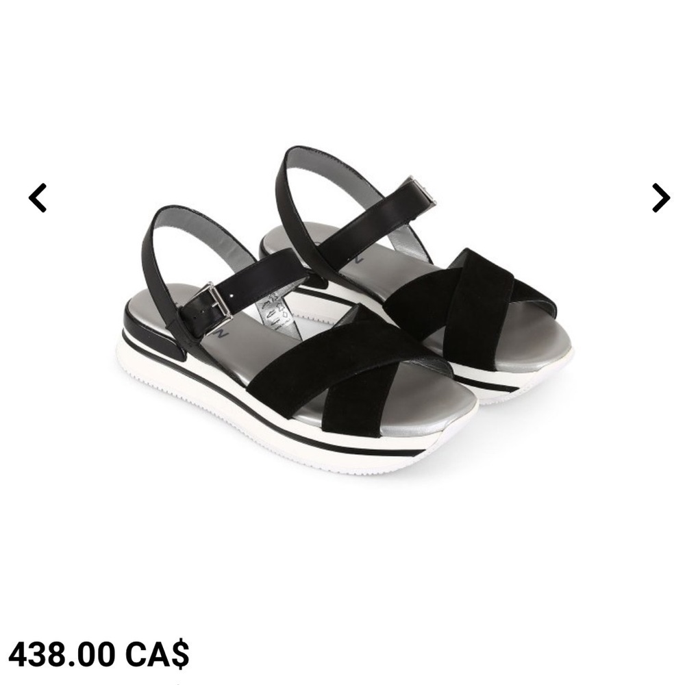 Hogan Donna H257 Crisscross Suede Leather Sandals